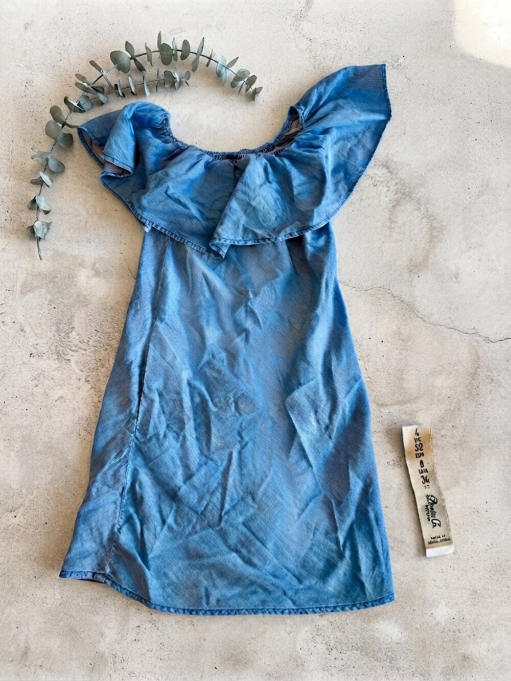 Denim Co. Off-the-Shoulder Ruffle Dress - Size UK 4 / US 0